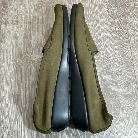 Covington Leather Suede Olive Green Slip On Loafers 9 - Picture 9 of 16
